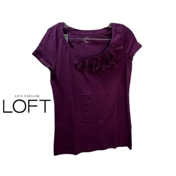 LOFT‎ Women Short Sleeve Scoop Neck Tops Shirts Medium - Picture 1 of 4